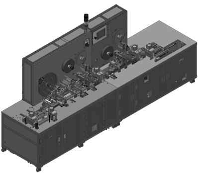 連續(xù)式粘不干膠（品名貼）多功能一體機(jī) Lamination of cover tape onto support pad